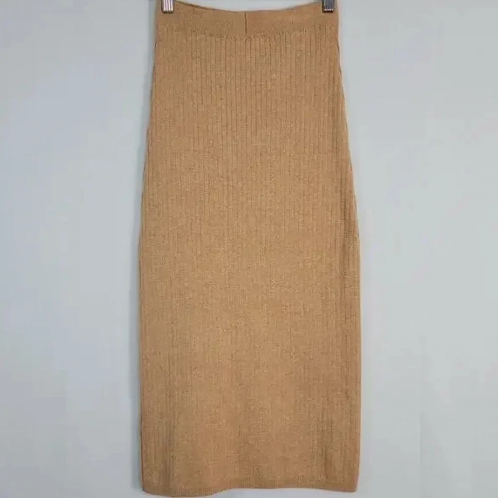 Free people xs Heather caramel beige skyline midi skirt